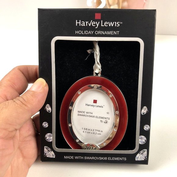 Christmas Ornament Lot of 4 Mikasa Crystal Candle,2 Angels &Swarovski 2014 Frame - Picture 7 of 10